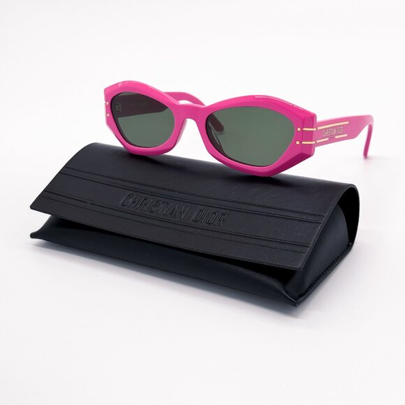 NEW DIORSIGNATURE B1U 73C0 PINK GEOMETRIC WOMEN SUNGLASSES DIOR SIGNATURE 35C
